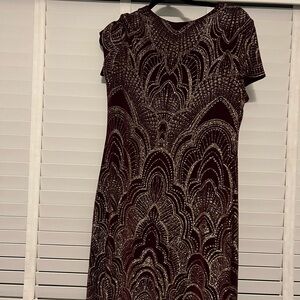 Junior Elegant Burgundy and Gold Dress
